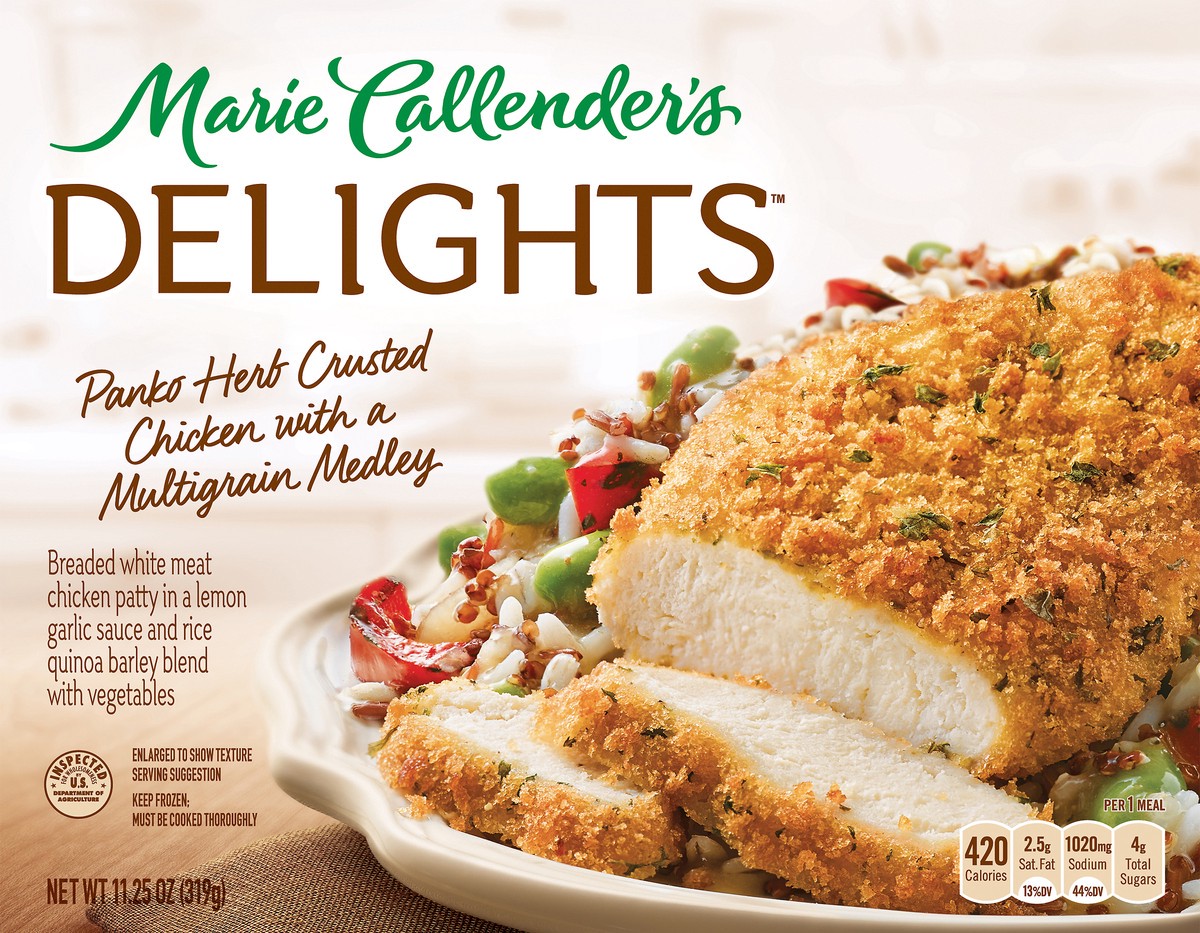 slide 4 of 9, Marie Callender's Delights Panko Herb Crusted Chicken with a Multigrain Medley 11.25 oz, 11.25 oz