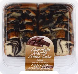 Olson's Baking Company Chocolate Marble Creme Cake, Sliced