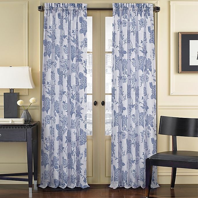 slide 1 of 1, J. Queen New York Amanda Sheer Rod Pocket Window Curtain Panel - Blue, 63 in