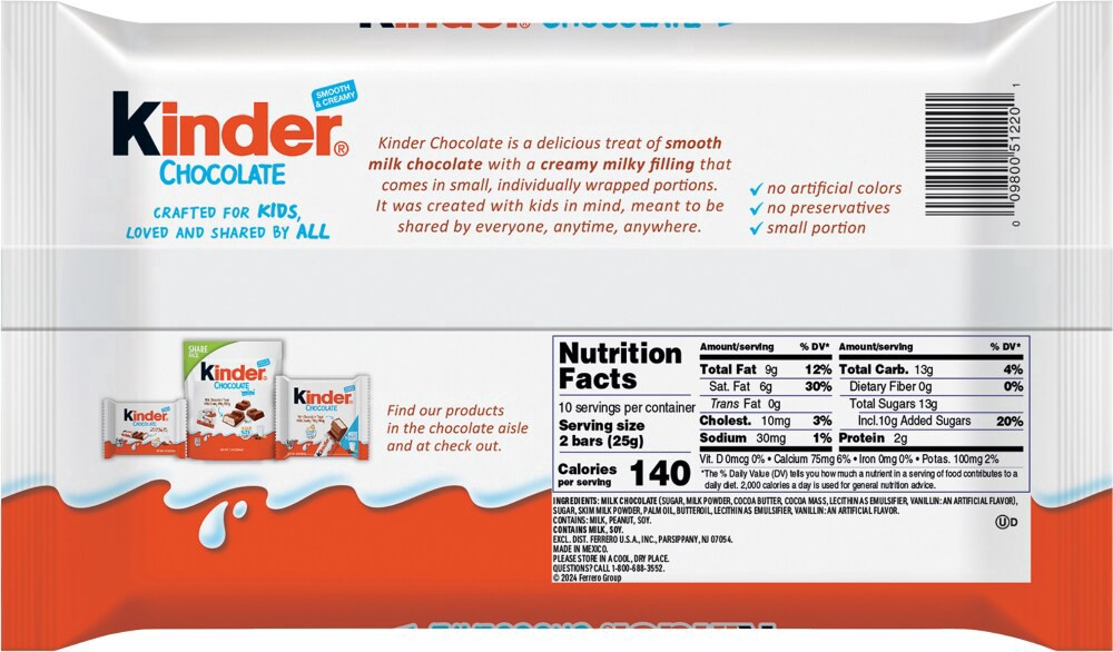 slide 2 of 2, Kinder Chocolate T20 (8.8 OZ -250g) Laydown bag, 20 ct