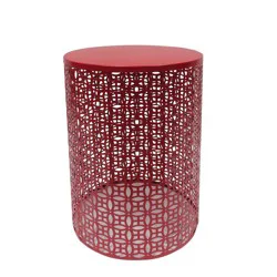 HD Designs Outdoors Geo Metal Stool - Red