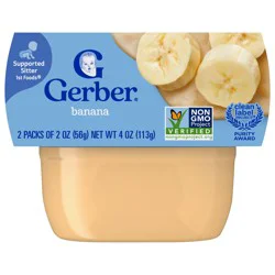 Gerber Stage 1 Baby Food, Banana Puree Tubs, Baby Puree, 2PK
