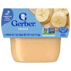 Gerber Stage 1 Baby Food, Banana Puree Tubs, Baby Puree, 2PK