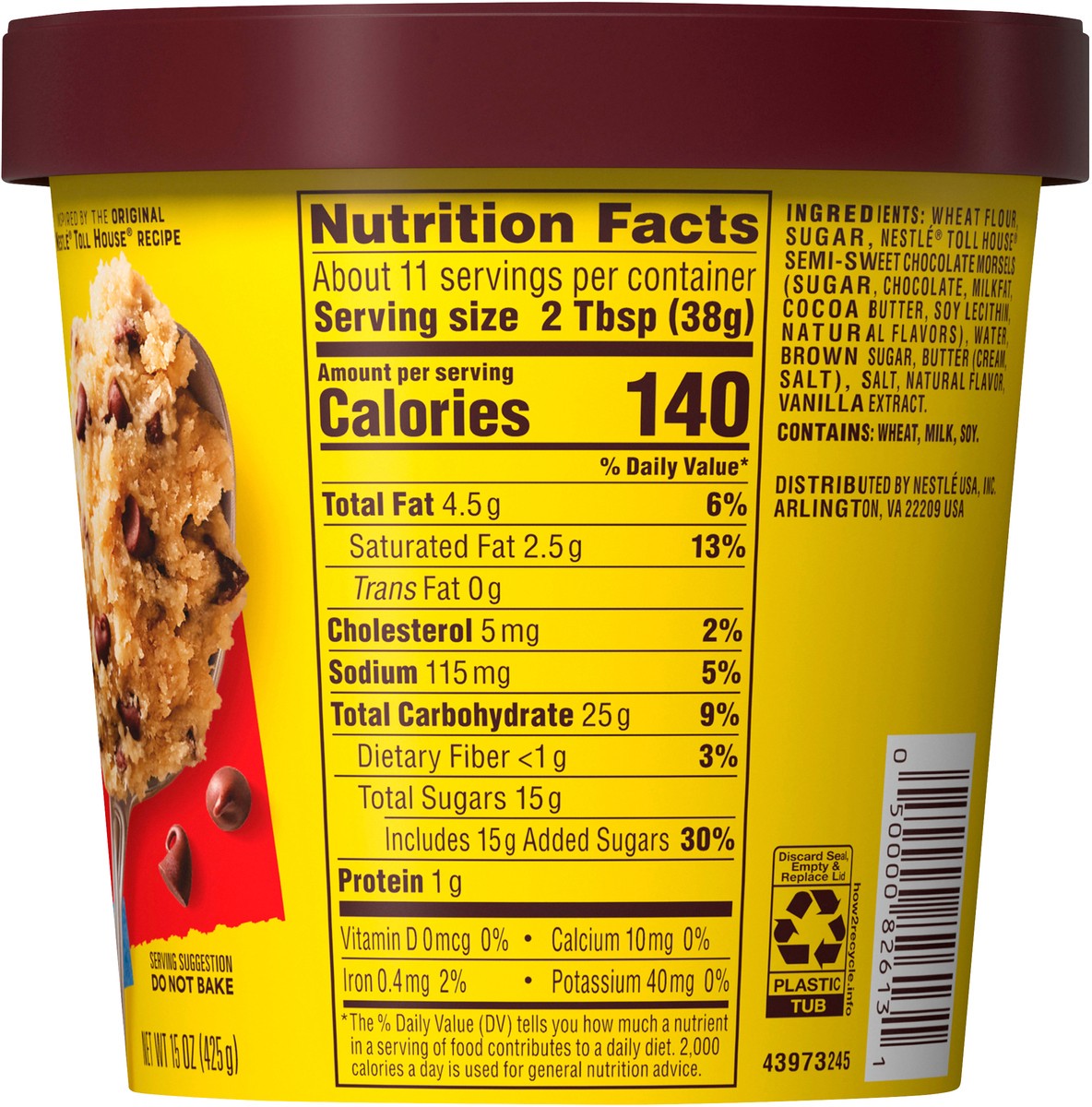 slide 3 of 7, Toll House Chocolate Chip Edible Cookie Dough, 15 oz