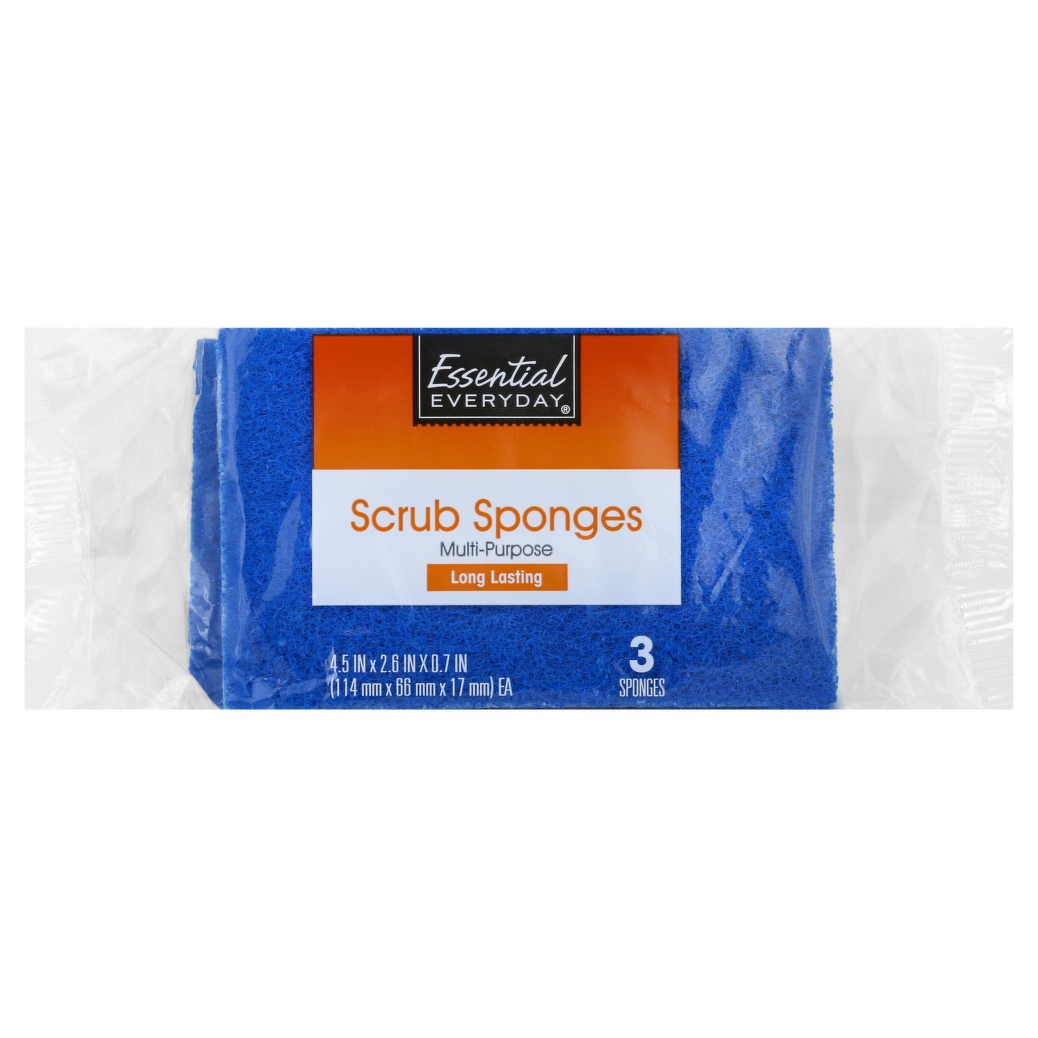 slide 1 of 1, Essential Everyday Ee Scrub Sponge Multi-Purpose, 3 ct