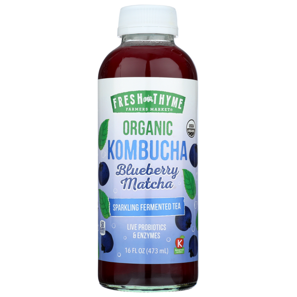 slide 1 of 1, Fresh Thyme Org Blueberry Matcha Kombucha, 16 fl oz