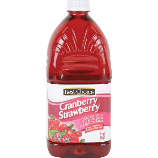 slide 1 of 1, Best Choice Cranberry Strawberry Cocktail Juice - 64 oz, 64 oz