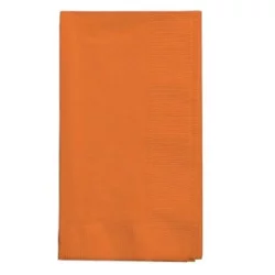 Premier Stylz 2-Ply Solid Orange Paper Guest Napkins