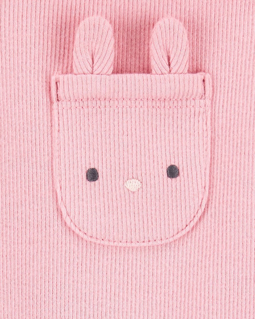 slide 2 of 6, Carter's Baby 2-Piece Floral Bunny Long-Sleeve Tee & Coverall Set - Pink Pink 12M, 2 pc