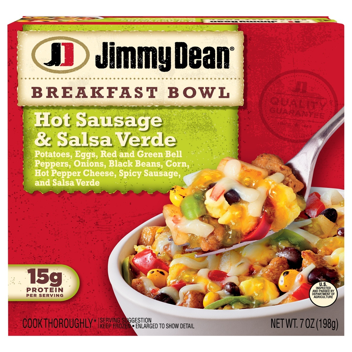 slide 1 of 1, Jimmy Dean Hot Sausage & Salsa Verde Breakfast Bowl, 7 oz