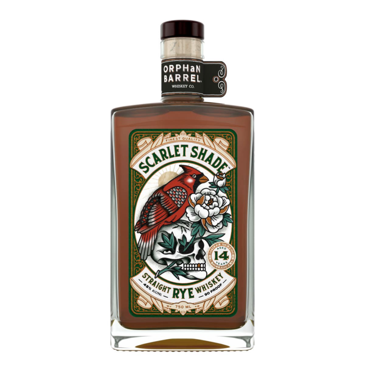 slide 3 of 9, Orphan Barrel Scarlet Shade Straight Rye Whiskey Aged 14 YR, 750 ml