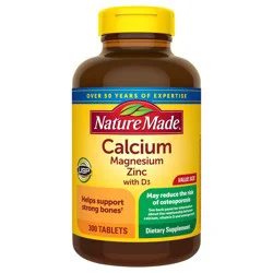 Nature Made Calcium Magnesium Zinc with Vitamin D3 Tablets, 300 Count