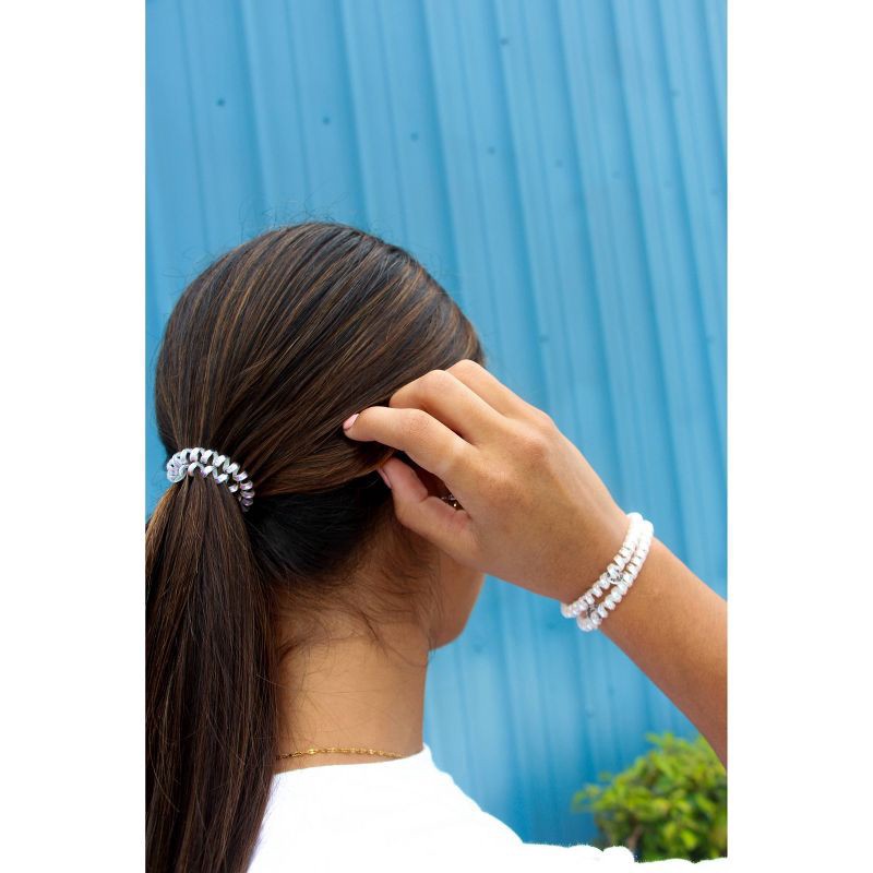 slide 2 of 5, TELETIES Peppermint Small Hair Ties - 3pc - Blue, 3 ct