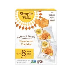 Simple Mills Almond Flour Crackers Farmhouse Cheddar - 6.5oz/8pk