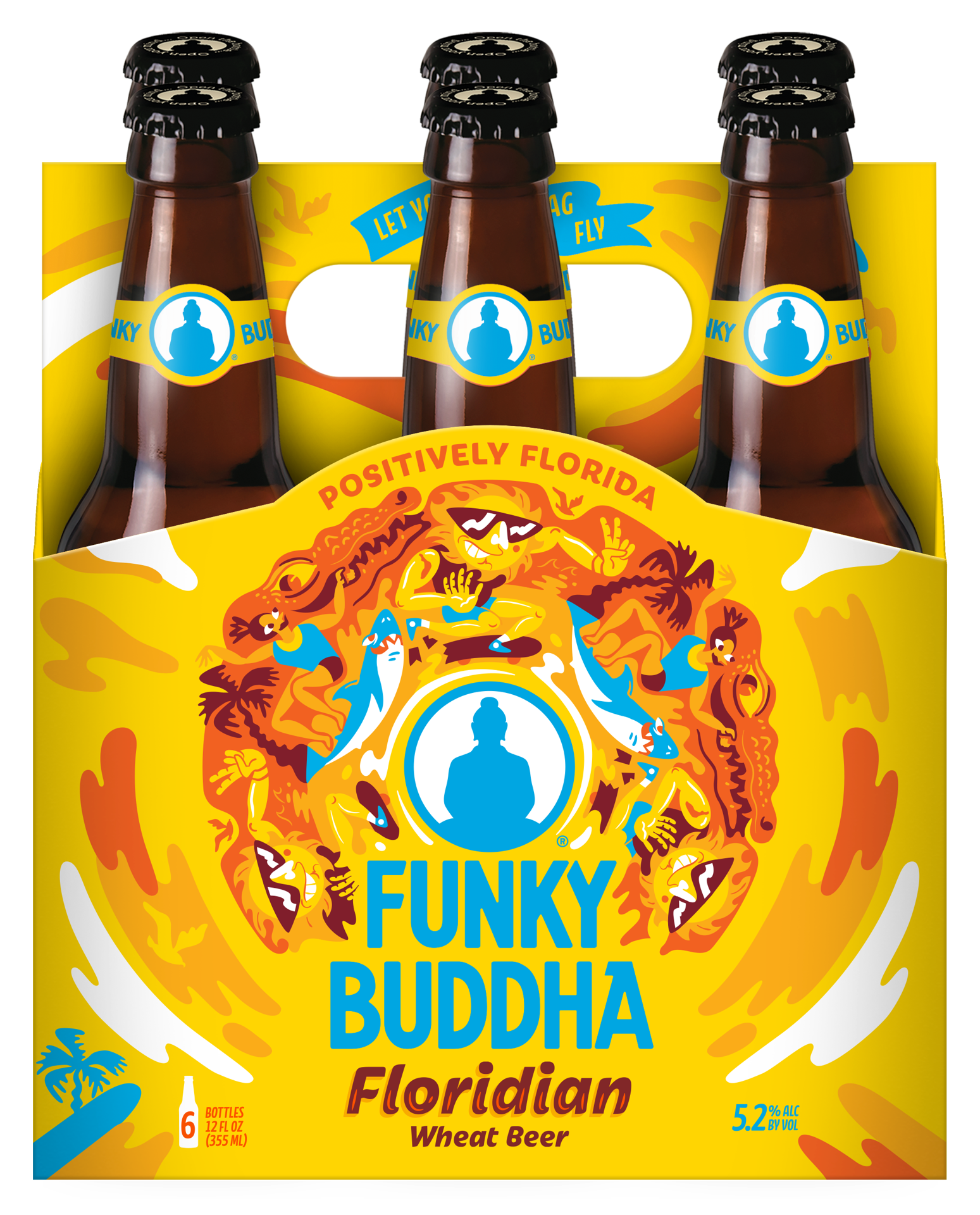 slide 1 of 3, Funky Buddha Wheat Craft Beer, 6 pk 12 fl oz Bottles, 5.2% ABV, 72 oz