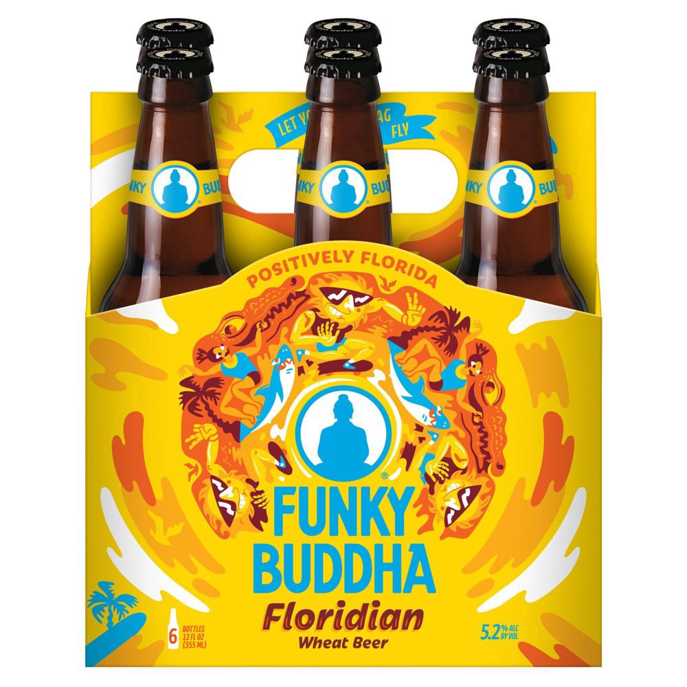 slide 3 of 3, Funky Buddha Floridian Wheat Craft Beer, 6 pk 12 fl oz Bottles, 5.2% ABV, 72 oz