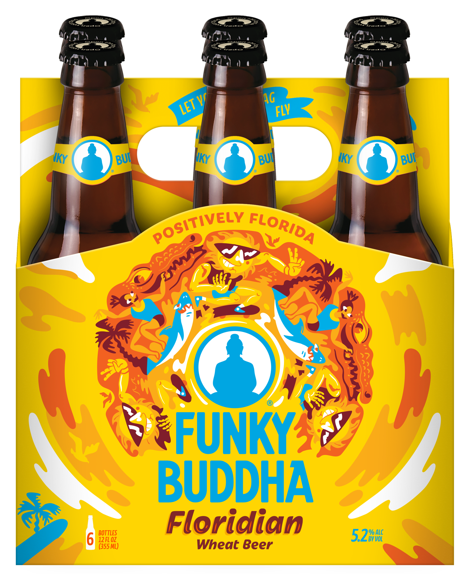 slide 1 of 3, Funky Buddha Floridian Wheat Craft Beer, 6 pk 12 fl oz Bottles, 5.2% ABV, 72 oz