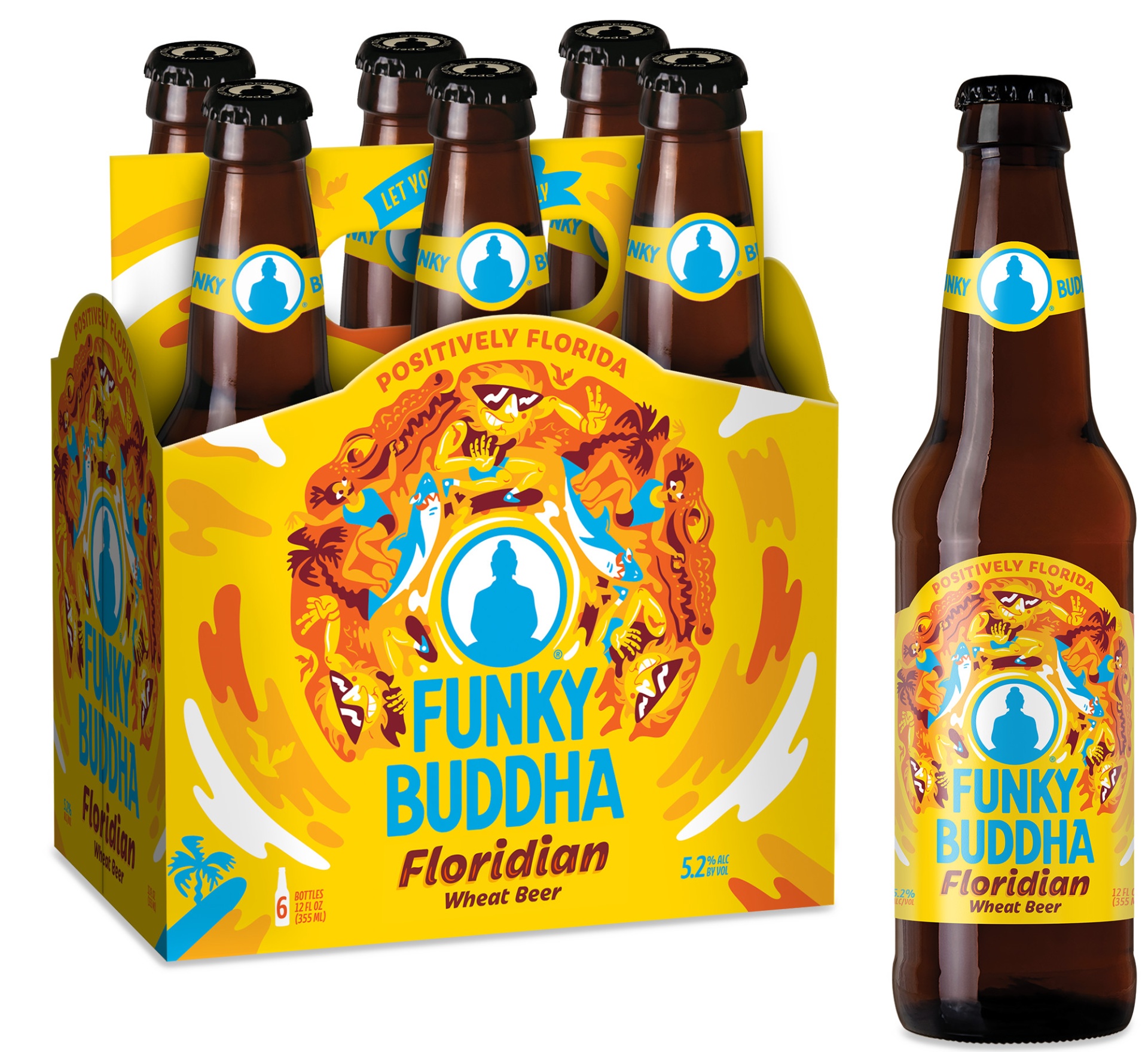 slide 1 of 3, Funky Buddha Floridian Wheat Beer Craft Beer Bottles, 72 oz