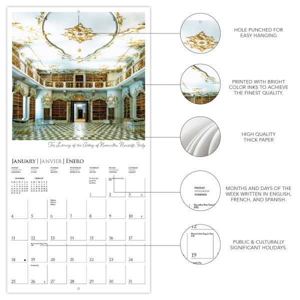 slide 4 of 5, 2026 Graphique Special Interests Monthly Wall Calendar, Libraries, 12"" x 12"", January To December, CY34526, 1 ct