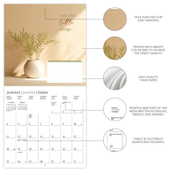 slide 2 of 5, 2026 Graphique Inspirational Monthly Wall Calendar, A Fresh Start, 12"" x 12"", January To December, CY34726, 1 ct