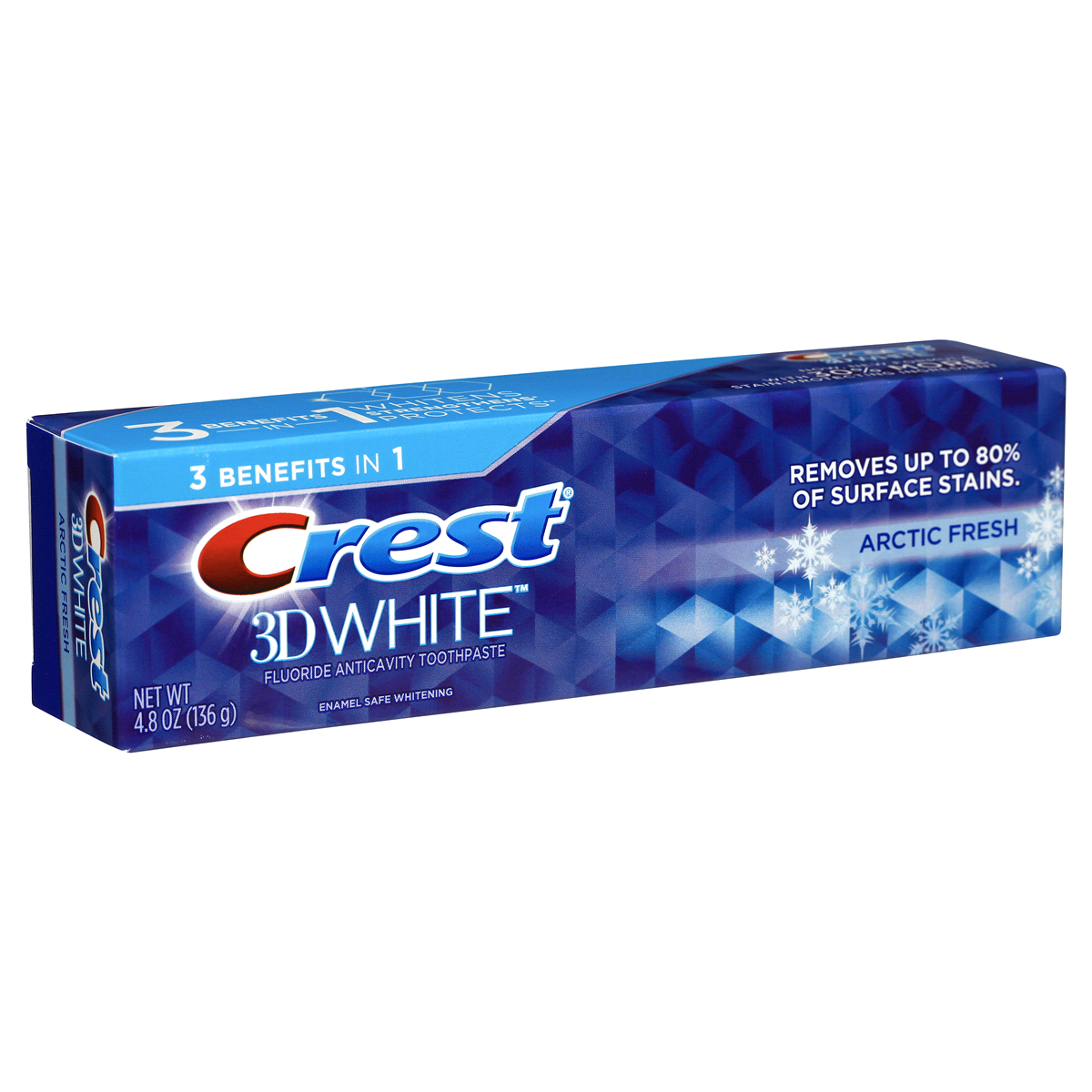 slide 3 of 7, Crest 3d White Arctic Fresh Whitening Toothpaste Icy Cool Mint, 4.8 oz