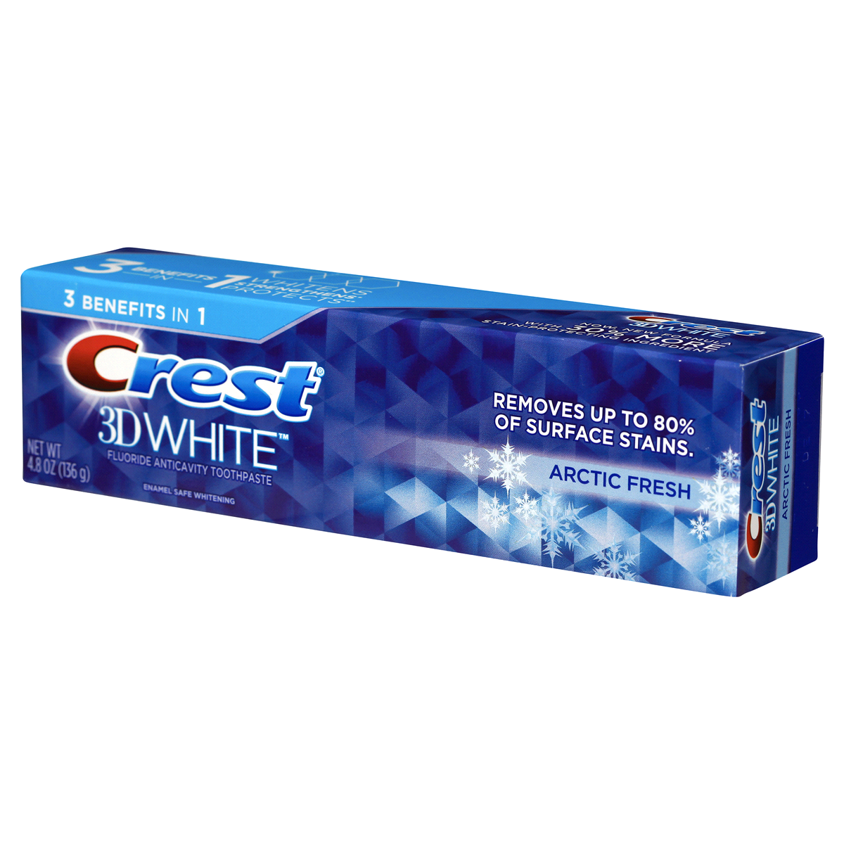 slide 5 of 7, Crest 3d White Arctic Fresh Whitening Toothpaste Icy Cool Mint, 4.8 oz