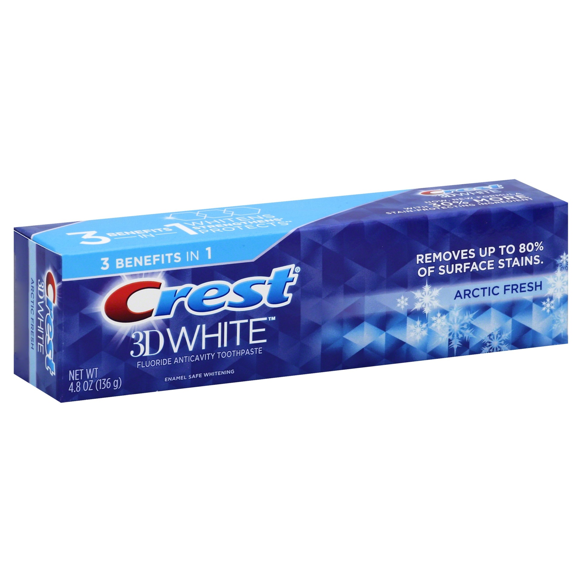 slide 1 of 7, Crest 3d White Arctic Fresh Whitening Toothpaste Icy Cool Mint, 4.8 oz