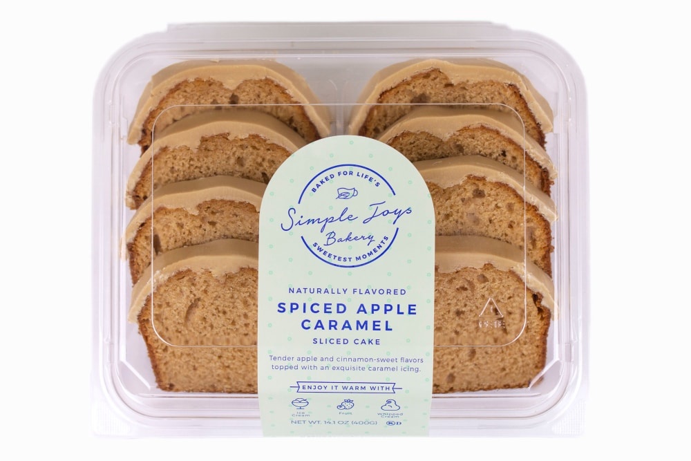 slide 1 of 1, Simple Joys Bakery Spiced Apple Caramel Sliced Cake, 14.1 oz