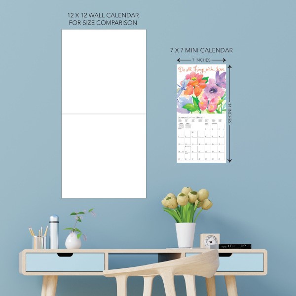 slide 4 of 5, 2026 Graphique Inspirational Monthly Mini Wall Calendar, 7"" x 7"", Live Love Laugh, January To December, MY44026, 1 ct