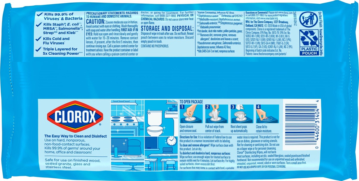 slide 2 of 6, Clorox Disinfecting Wipes, Crisp Lemon - 1 Soft Pack - 75 Wipes, 75 ct