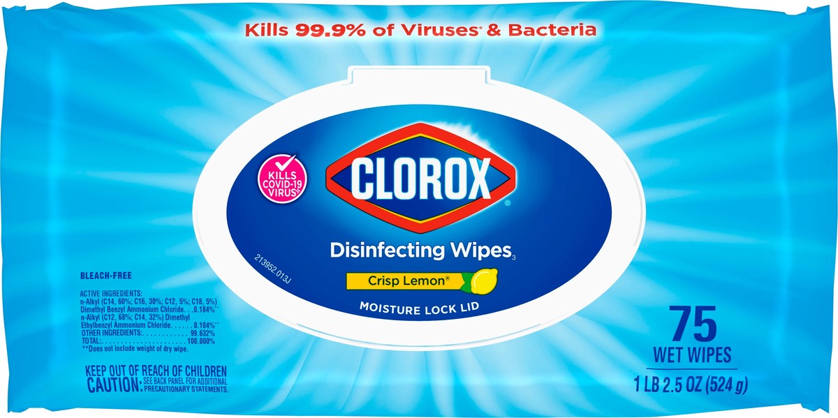 slide 4 of 6, Clorox Disinfecting Wipes, Crisp Lemon - 1 Soft Pack - 75 Wipes, 75 ct