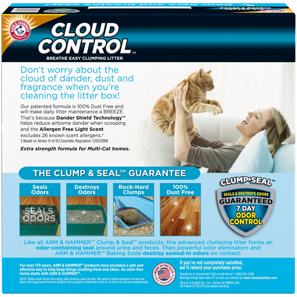 slide 4 of 4, ARM & HAMMER Cloud Control Multi-Cat Litter, 19 lb