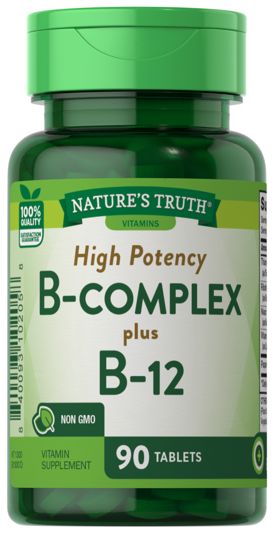 slide 1 of 4, Nature's Truth High Potency B-Complex plus B-12, 90 ct