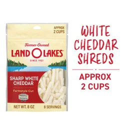 Land O'Lakes White Cheddar Farmstyle Cut Shredded Cheese - 8 ct