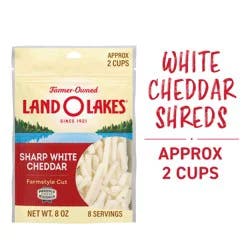 Land O'Lakes White Cheddar Farmstyle Cut Shredded Cheese - 8 ct