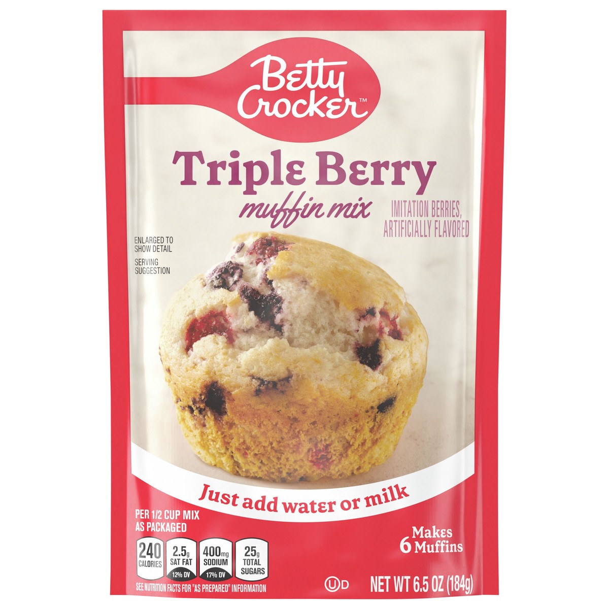 slide 1 of 3, Betty Crocker Triple Berry Muffin Mix, 6.5 oz., 6.5 oz