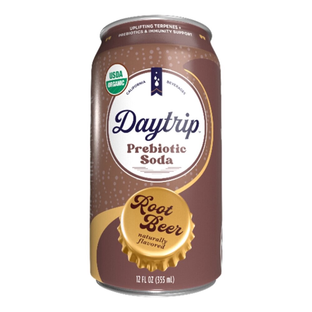 slide 1 of 1, Dt Brands Co Daytrip Root Beer Prebiotic Soda Can, 12.5 fl oz