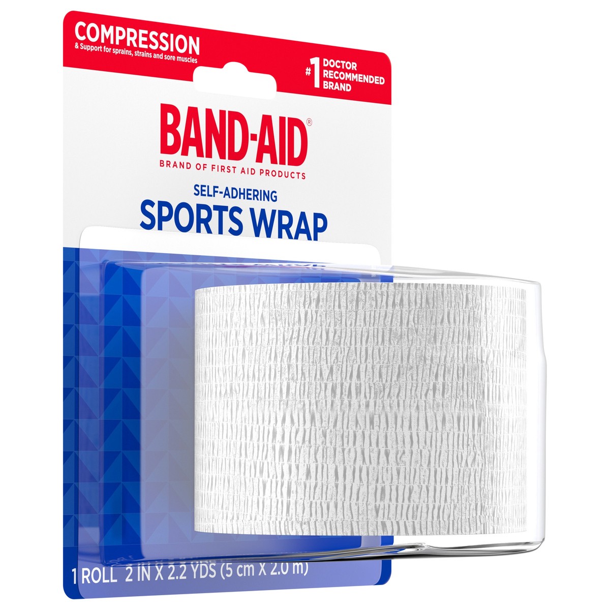 slide 2 of 7, BAND-AID Band Aid Brand First Aid Products Self-Adhering Compression Sports Wrap, 2 Inches x 2.2 Yards, 1 ct