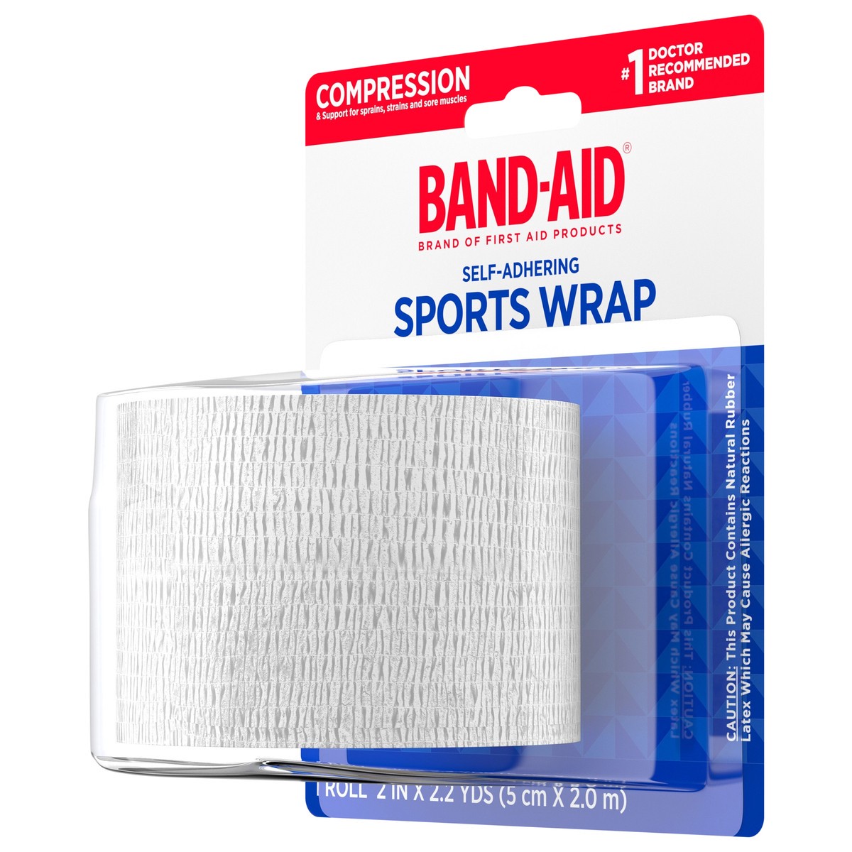 slide 5 of 7, BAND-AID Band Aid Brand First Aid Products Self-Adhering Compression Sports Wrap, 2 Inches x 2.2 Yards, 1 ct
