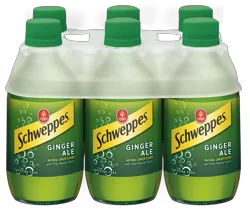 Schweppes Ginger Ale Soda, 10 fl oz Glass Bottles, 6 Pack