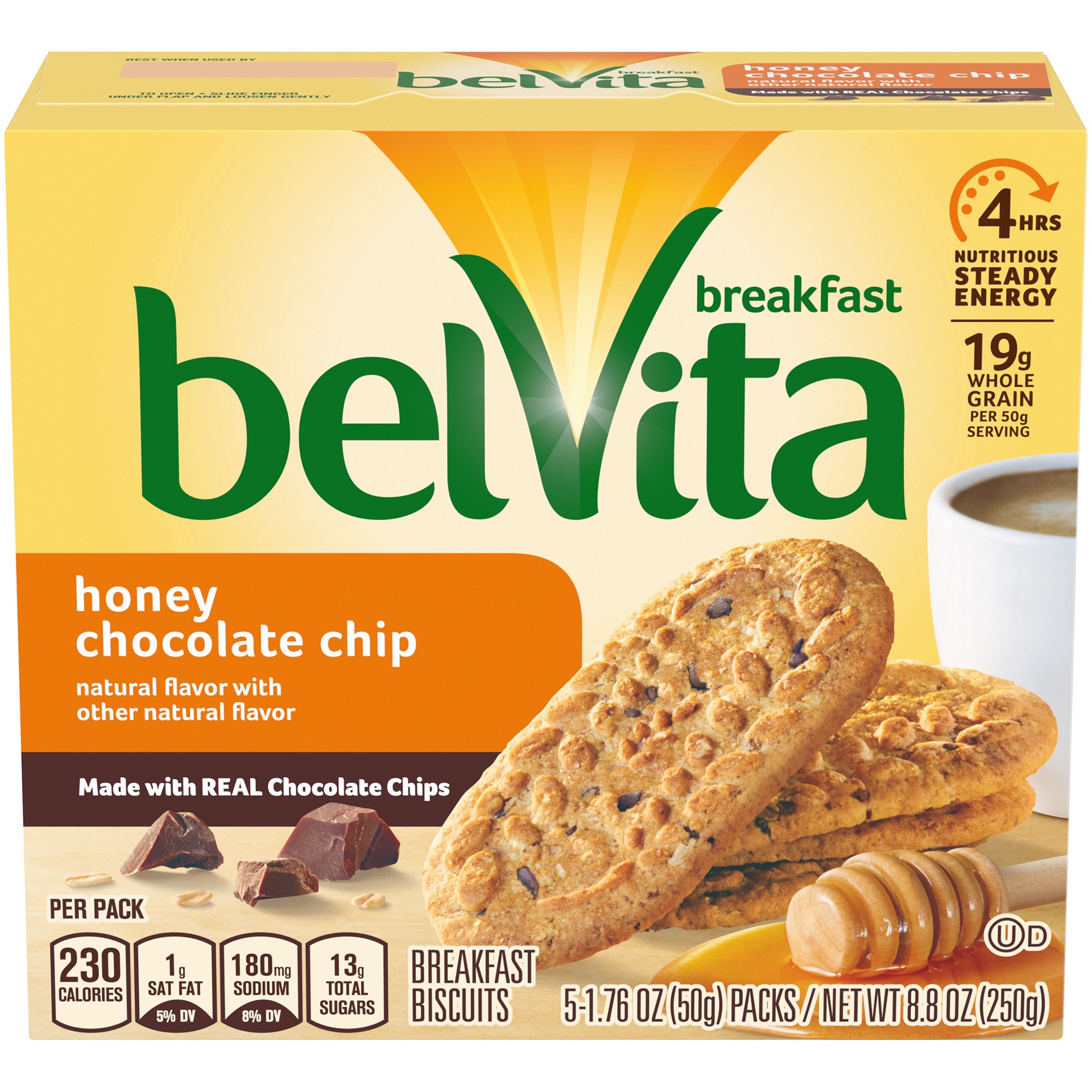 slide 1 of 12, Nabisco Belvita Honey Chocolate Chip Breakfast Biscuits, 5 ct; 1.76 oz