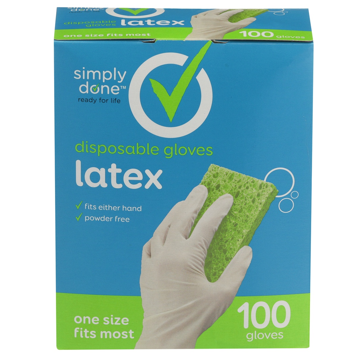 slide 1 of 1, Simply Done Disposable Latex Gloves, 100 ct