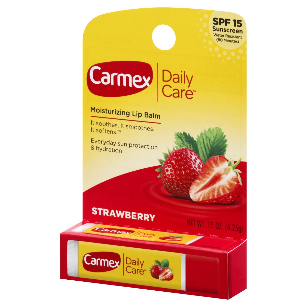 slide 4 of 12, Carmex Daily Care SPF 15 Moisturizing Strawberry Lip Balm 0.15 oz, 0.15 oz