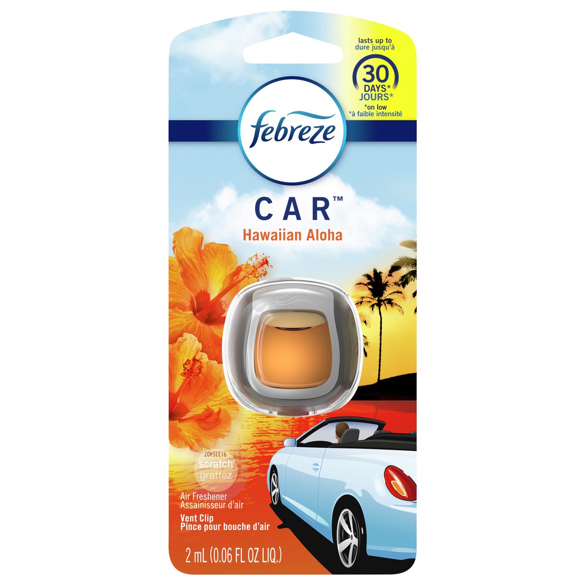 slide 1 of 5, Febreze Hawaiian Aloha Car Vent Clip Air Freshener, 1 ct