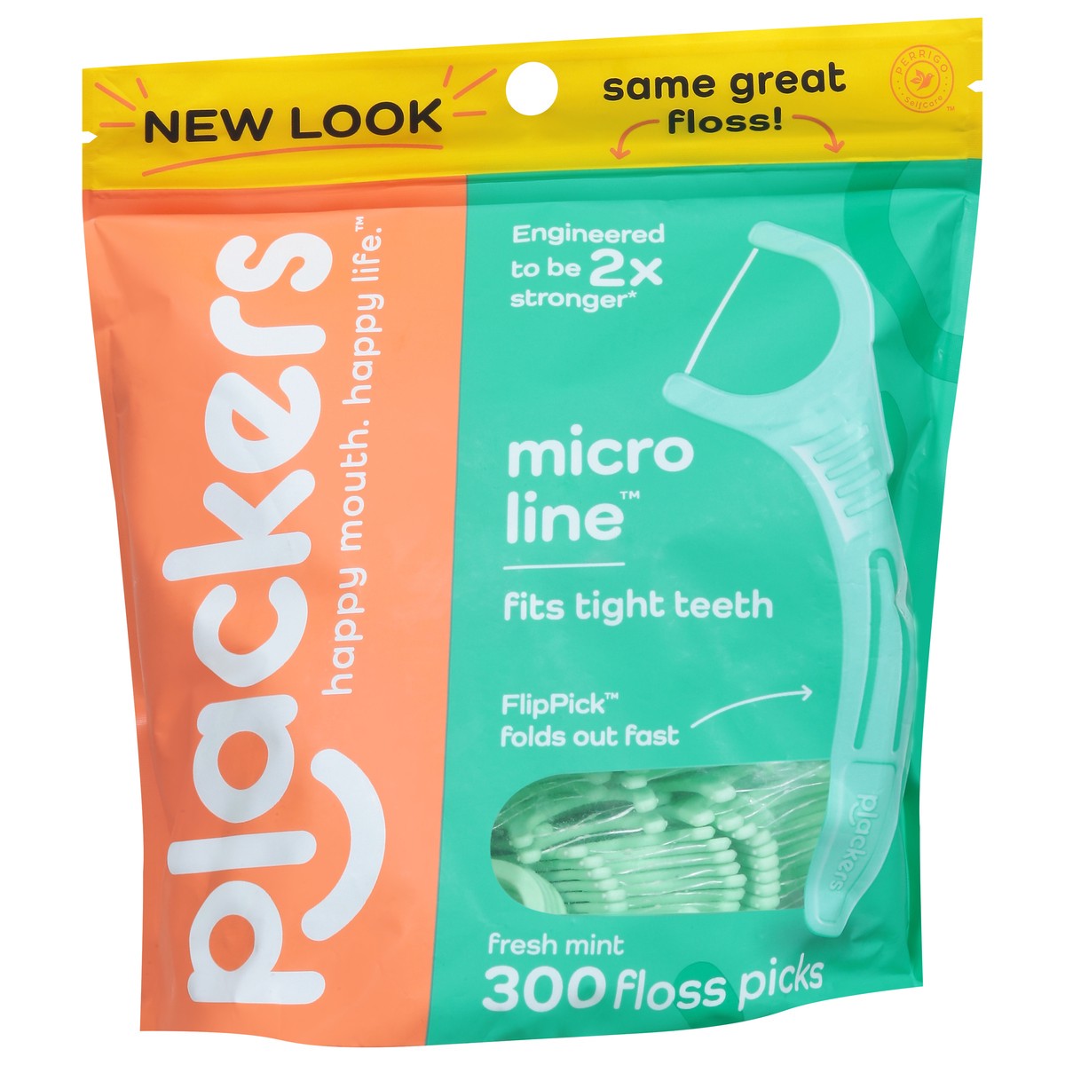 slide 3 of 9, Plackers Micro Line Fresh Mint Floss Picks 300 ea, 300 ct