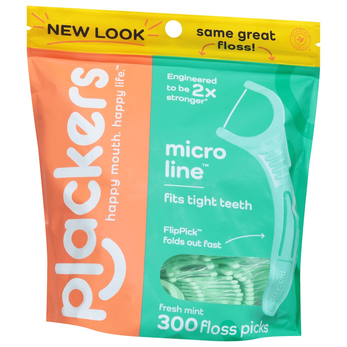 slide 8 of 9, Plackers Micro Line Fresh Mint Floss Picks 300 ea, 300 ct