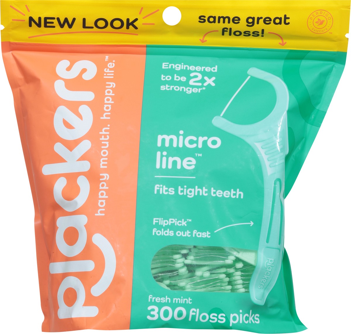 slide 5 of 9, Plackers Micro Line Fresh Mint Floss Picks 300 ea, 300 ct