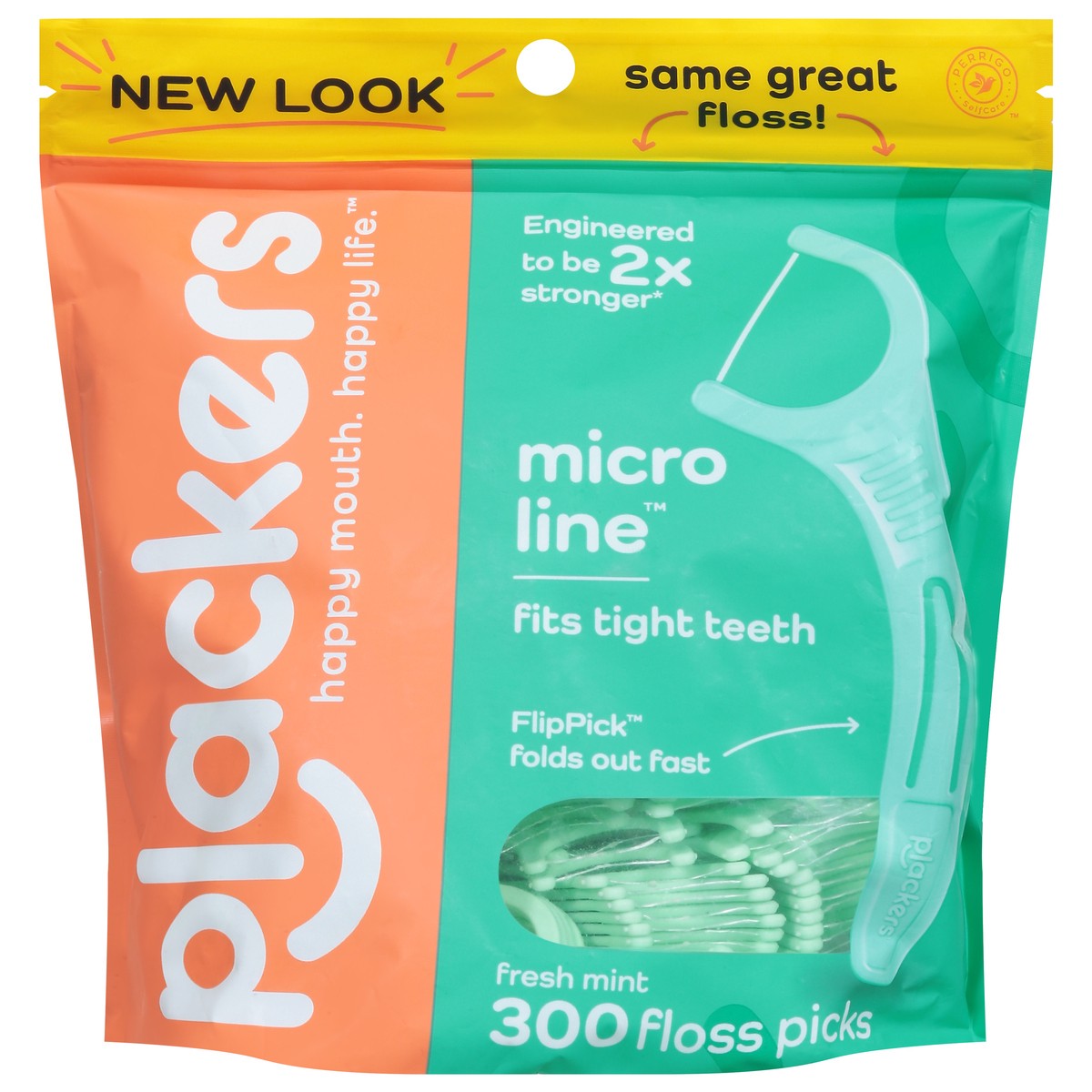 slide 1 of 9, Plackers Micro Line Fresh Mint Floss Picks 300 ea, 300 ct