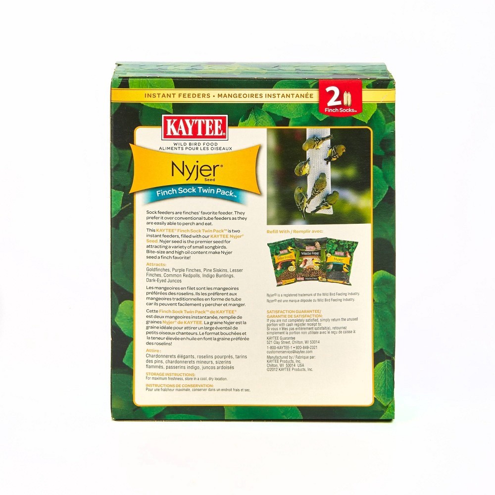 slide 3 of 4, Kaytee Nyjer Seed Bird Feeder Finch Sock Twin Pack, 26 oz