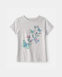 Carter's Girls Butterfly Graphic Tee - Grey - SM